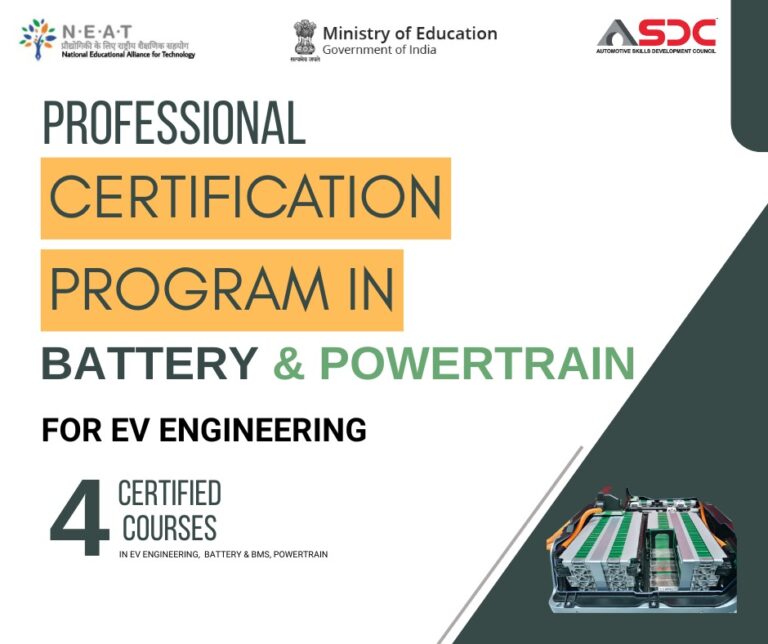 Professional Certification Program in Battery Technology and Powertrain Engineering
