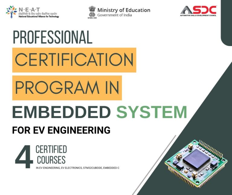 Professional Certification program in Embedded System for Electric Vehicle Engineering